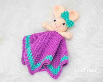 Häkelanleitung PDF | Bunny Lovey Häkelanleitung für Baby, Amigurumi Bunny Schmusetuch