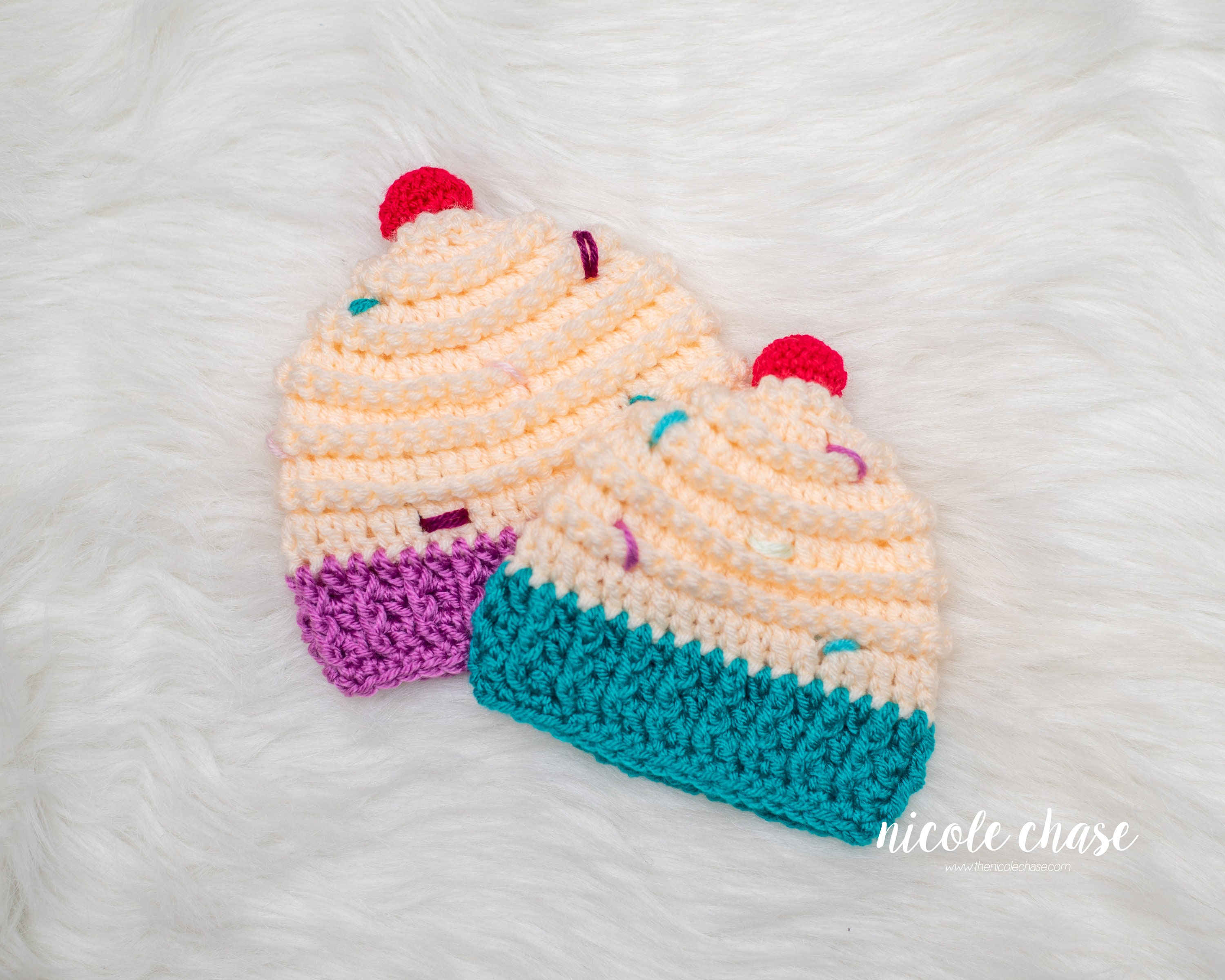 crochet cupcake beanie hat pattern