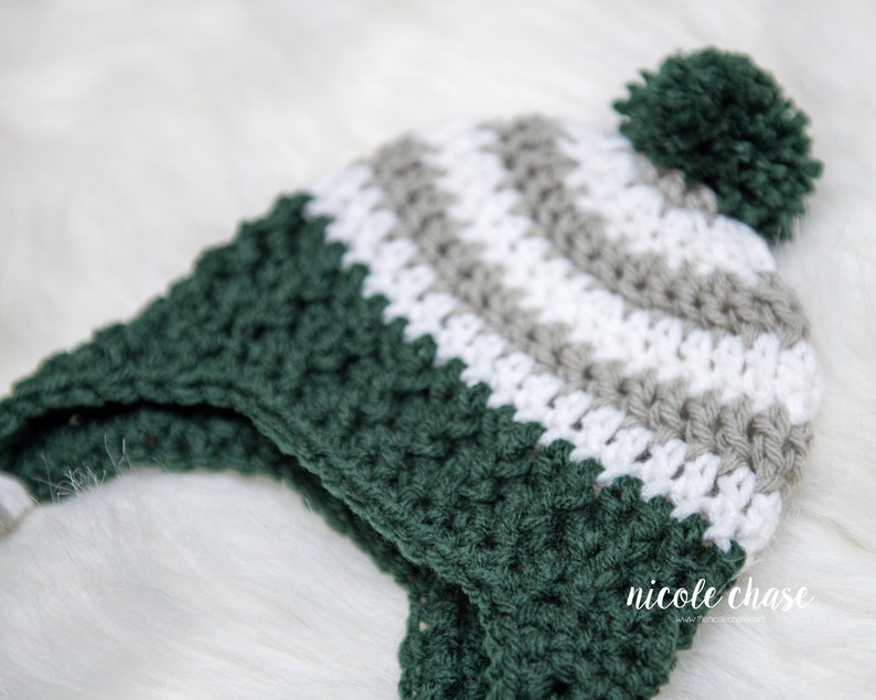 Crochet Pattern PDF Download Earflap Hat Pattern, Crochet Hat Pattern for Boys, for Toddlers, for Kids image 6