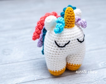 Crochet Pattern PDF Download | Unicorn Crochet Pattern, Unicorn Amigurumi Crochet Pattern, Unicorn Baby Toy, Unicorn Stuffed Animal Pattern