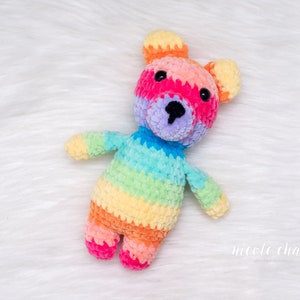 Crochet Pattern PDF Download | Rainbow Bear Crochet Pattern, Teddy Bear Nearly No Sew Amigurumi, Blanket Yarn, Parfait Chunky
