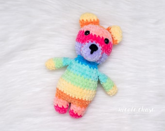 Crochet Pattern PDF Download | Rainbow Bear Crochet Pattern, Teddy Bear Nearly No Sew Amigurumi, Blanket Yarn, Parfait Chunky