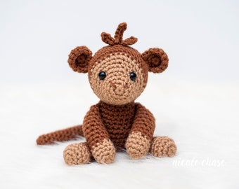 Patrón de ganchillo en PDF para descargar / Patrón de mono de ganchillo, mono amigurumi, mono de ganchillo