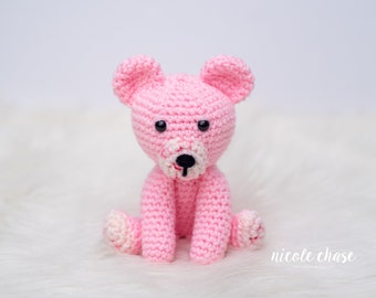 Modèle au crochet à télécharger au format PDF | Modèle au crochet ours en peluche, couture minimale, amigurumi presque sans couture, Binky l'ours