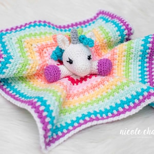 Crochet Pattern PDF Download | Crochet Unicorn Lovey Pattern, Baby Unicorn Crochet Pattern