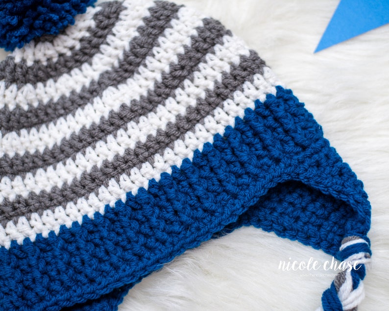 Crochet Pattern PDF Download Earflap Hat Pattern, Crochet Hat Pattern for Boys, for Toddlers, for Kids image 5