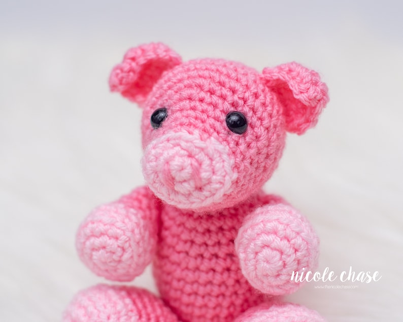 Crochet Pattern PDF Download Pig Crochet Pattern, Small Pig Crochet Pattern, Farm Animal, Pig Amigurumi, Presley the Pig image 3
