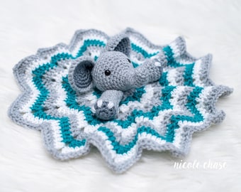 Crochet Pattern PDF Download | Elephant Lovey Crochet Pattern, Security Blanket