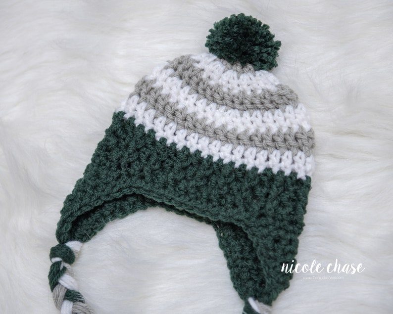 Crochet Pattern PDF Download Earflap Hat Pattern, Crochet Hat Pattern for Boys, for Toddlers, for Kids image 7