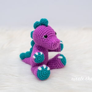 Crochet Pattern PDF Download | Small Dinosaur Crochet Pattern, Crochet Dinosaur Pattern, Dino Amigurumi Pattern, Mini Toby the Tarbosaurus