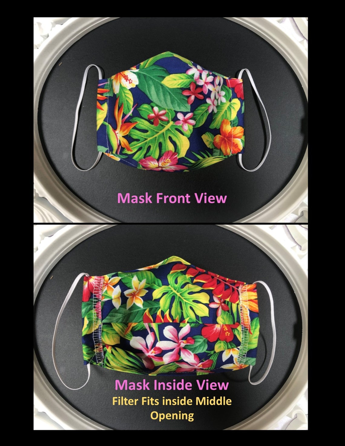 Tropical/Hawaiian Washable Face Mask Face Mask with Filter Etsy