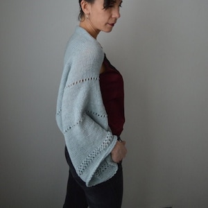 Knit Shrug Bolero, Gray Knitted Cardigan, Plus size women shrug, Short cover up, Hand knit bolero, Boho Summer shrug, Half Sleeve Cardigan