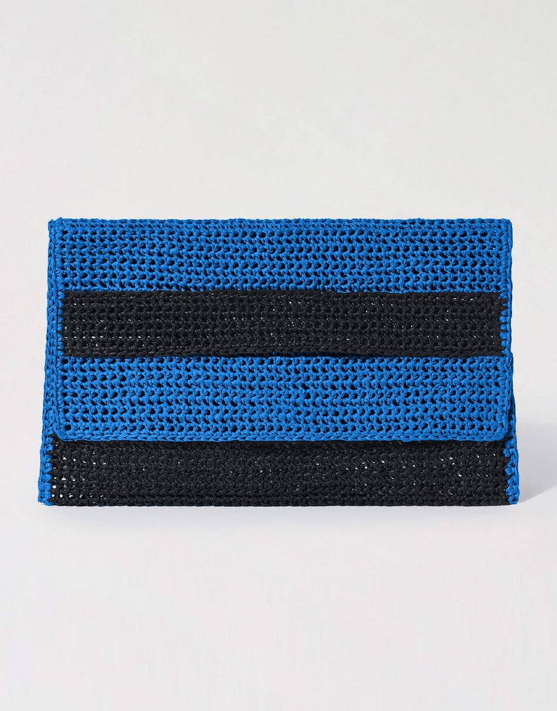 Crochet Clutch Purse. Envelope Crochet Purse. Summer Crochet Bag. Crochet Foldover Clutch. Evening Bag. Fashion Item. Gift For Women's Blue