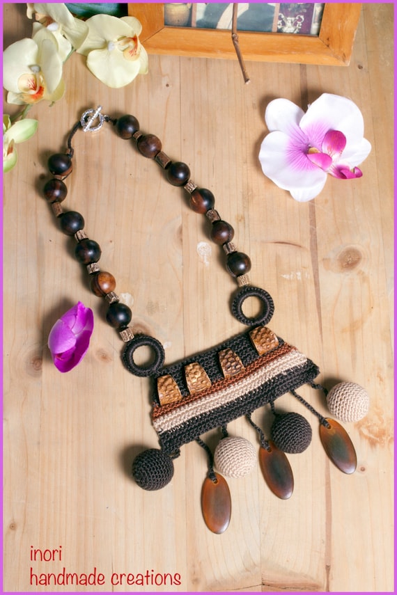 Brown bead necklace 30th birthday gift long brown necklace brown boho necklace