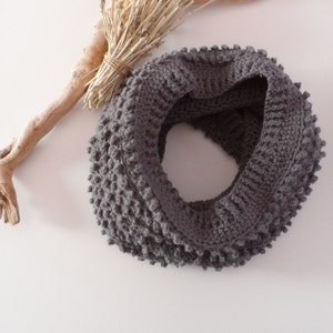 Chunky Gray Infinity Scarf, Wool Scarf Cowl, Snood Scarf, Chunky ...