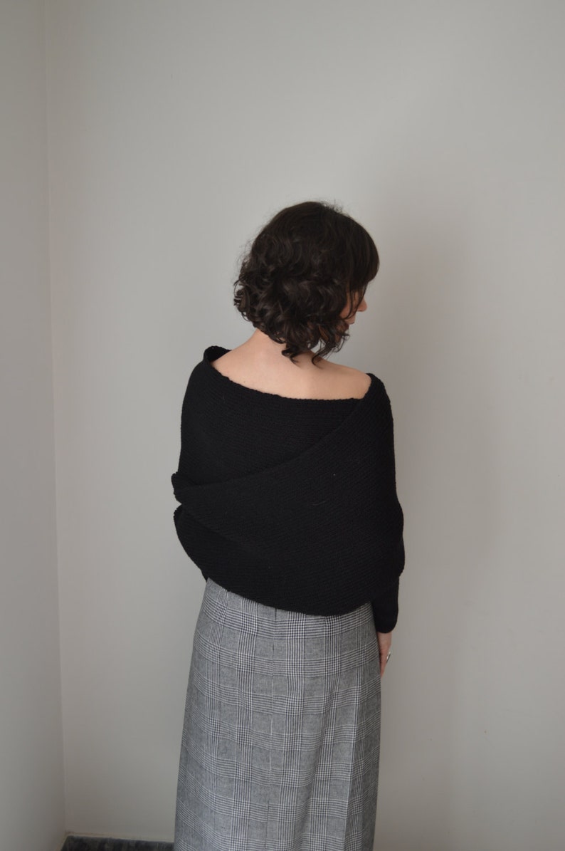Long Sleeves Shrug Loose Knit Shrug Cowl Knit Shrug Bolero Etsy