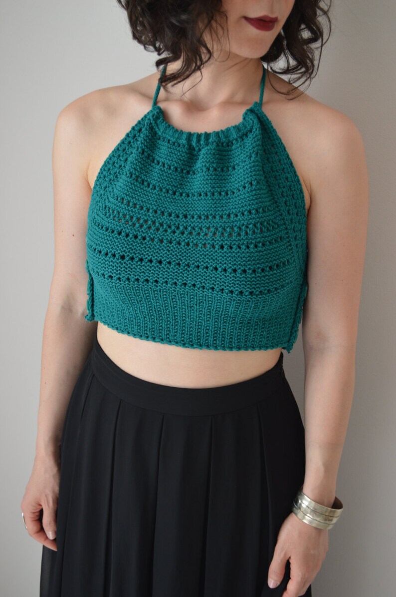 Summer Bikini Top Cotton Halter Top Cropped Top Backless Etsy