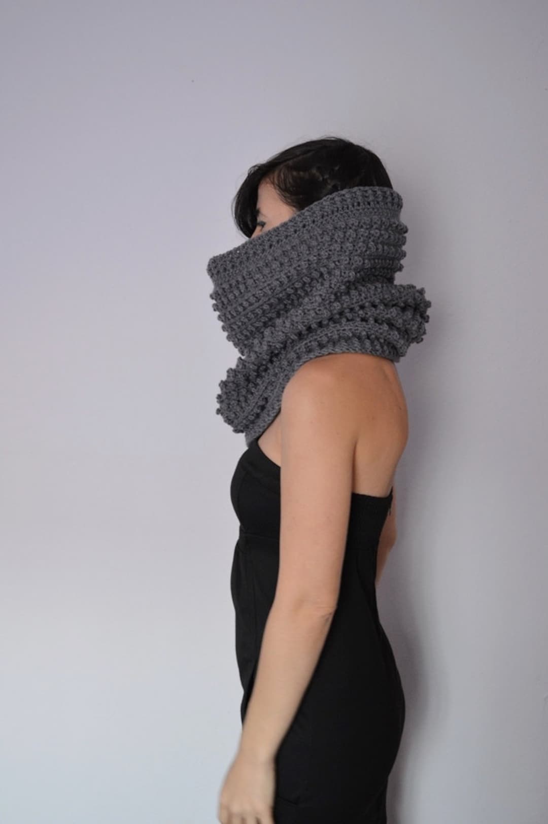 Chunky Gray Infinity Scarf, Wool Scarf Cowl, Snood Scarf, Chunky ...