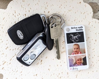Drive Safe Daddy Photo Keyring / Printed Photo / Acrylic / Father's Day Gift, Grandparents, Mother's Day Gift, Australia, Step Bonus Dad