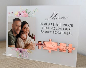 You are the piece that holds our family together / Puzzle Piece Personalised Mother's Day Gift, Grandparents, Siblings, Australia Customised