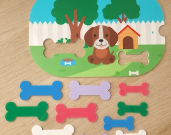 FLISAT/ TROFAST Doggy Bones - Size & Colour sorting table acrylic insert. Sensory play table. Ikea, educational toys leaning for kids