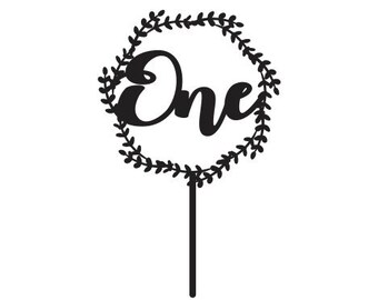 One Wreath Topper Bundle SVG PDF FILE - Glowforge, Vector, Cut File, Laser Cut Template, Cricut, Silhouette, Birthday, First Birthday 1st