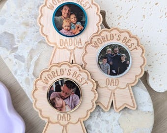 Worlds Best Photo Badge / Fathers Day gift / Mothers Day / Grandma / Nanny / Grandpa / Poppy / Personalised / Wooden / Acrylic / Keepsake
