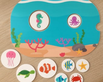 FLISAT/ TROFAST Under The Sea - Size sorting table acrylic insert. Sensory play table. Ikea, educational toys leaning for kids