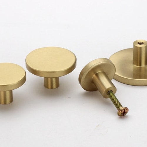 Brass Knob Midcentury Modern Leaf Knob Knob Etsy