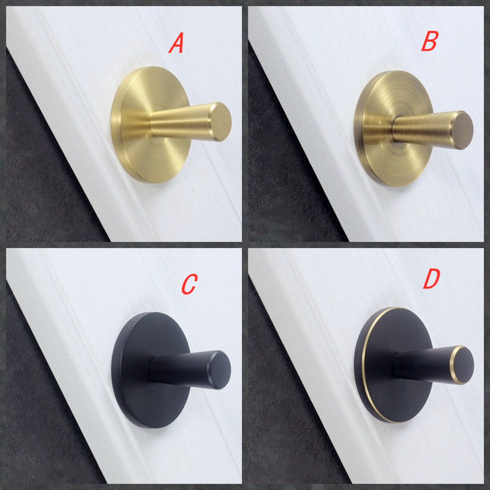 Solid Brass Wall Hook Heavyduty Modern Wall Hooks Brass Etsy