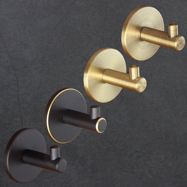 Solid Brass Wall Hook • Heavy-Duty Modern Wall Hooks • Brass Home Decor • Brass Details HOOK001