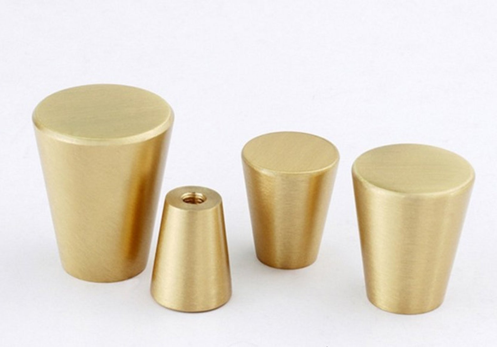 Brass Knob Midcentury Modern Cone Knob Knob Etsy Canada