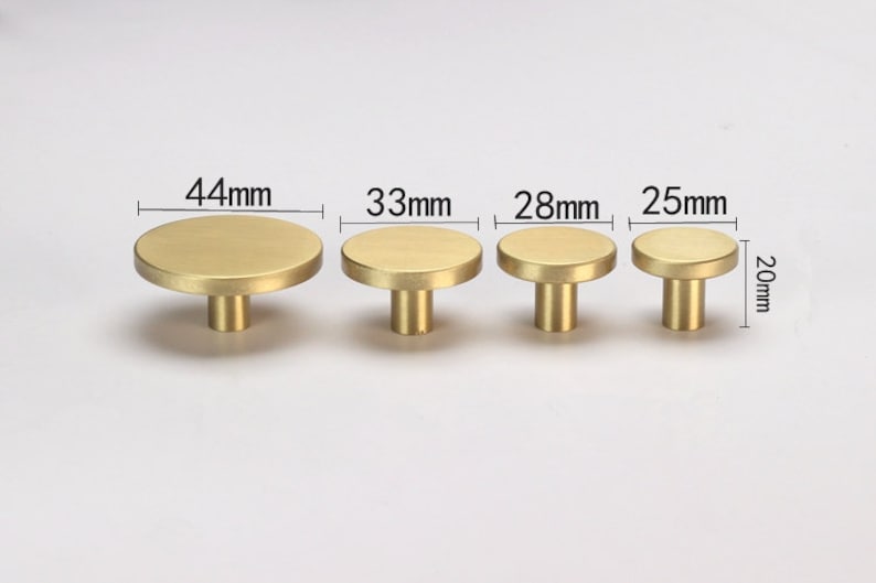 Brass Knob Midcentury Modern Round Knob Knob Etsy