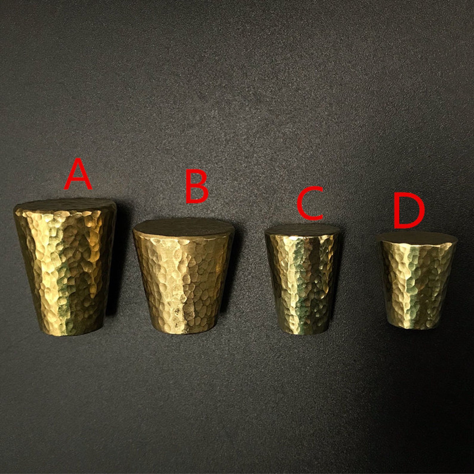 Brass Knob Midcentury Modern Cone Knob Knob Etsy