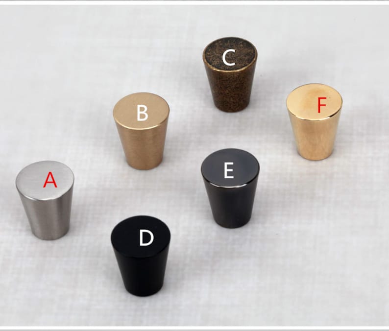 Brass Knob Midcentury Modern Cone Knob Knob Etsy