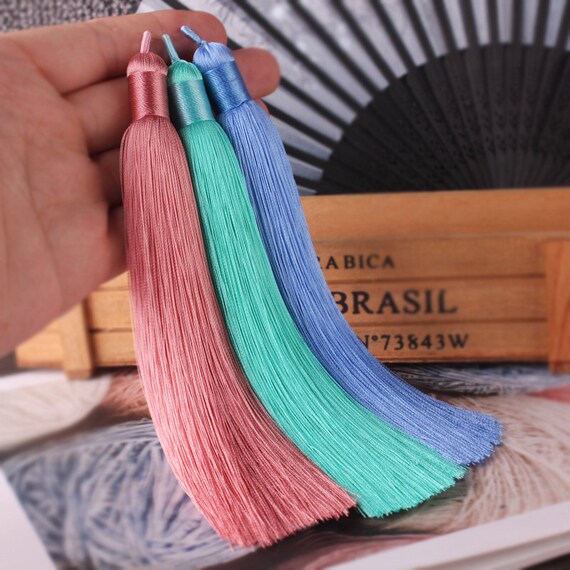 2pcs 6.29'' Silk Thread Tassels, Mala Tassel, Silky Luxe Tassels