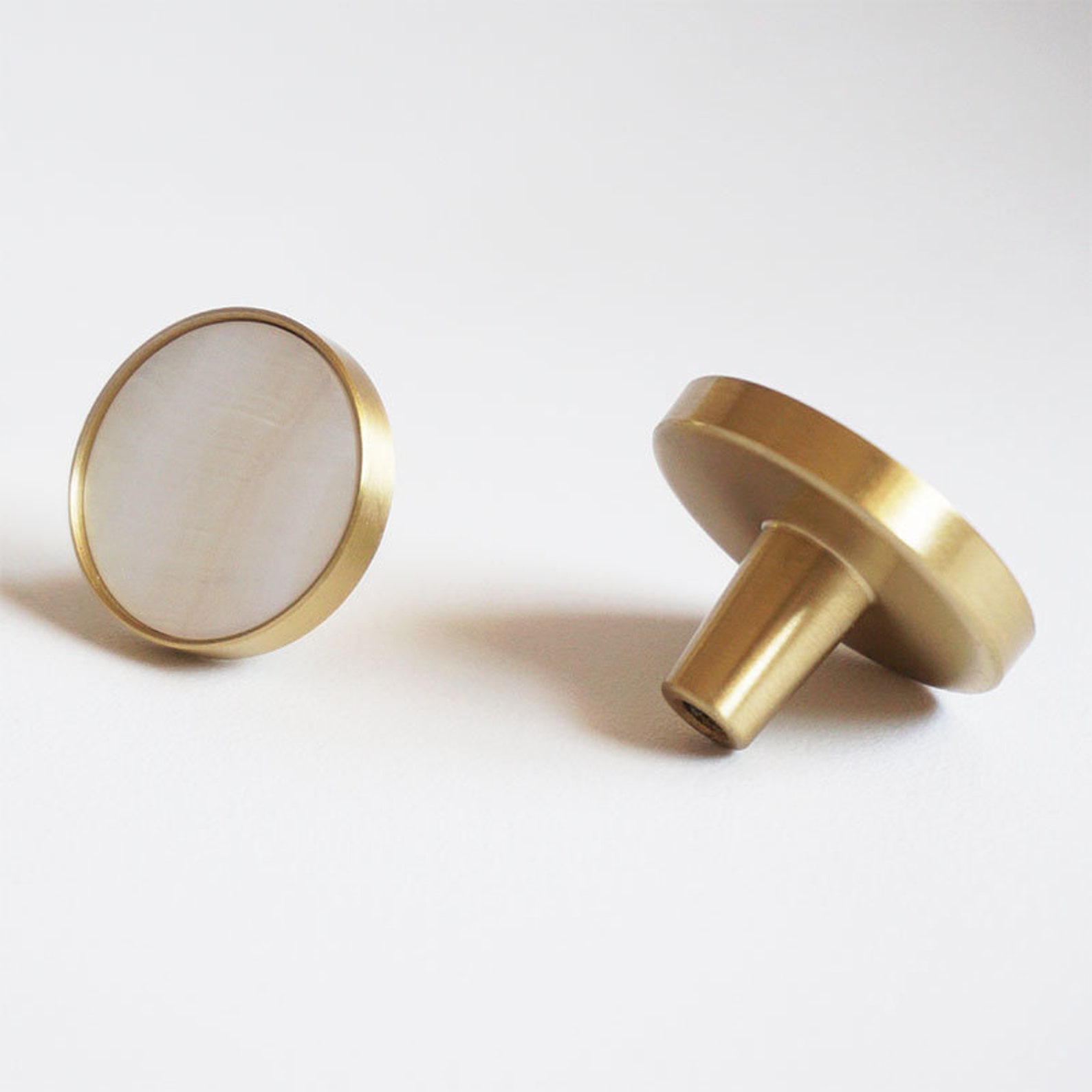 Brass Knob MidCentury Modern Cone Knob Knob Etsy