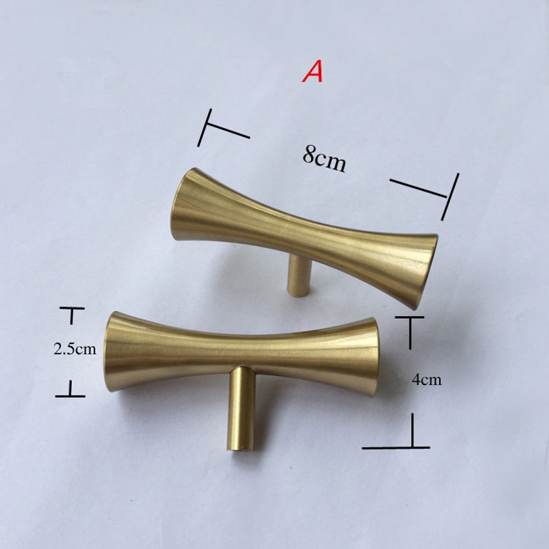 Brass Knob MidCentury Modern Knob Knob CAB008 Etsy