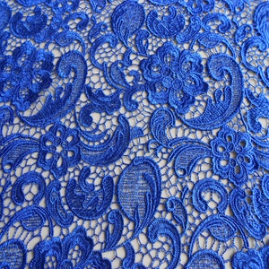 Lace Fabric Royal Blue Venice Lace Fabric Crocheted Leaves Lace Fabric 47.24" Wide 1/2 yard For Wedding Dress Veil Costume Supplies YL219