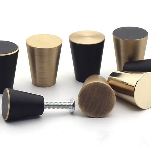 Brass Knob Midcentury Modern Cone Knob Knob Etsy