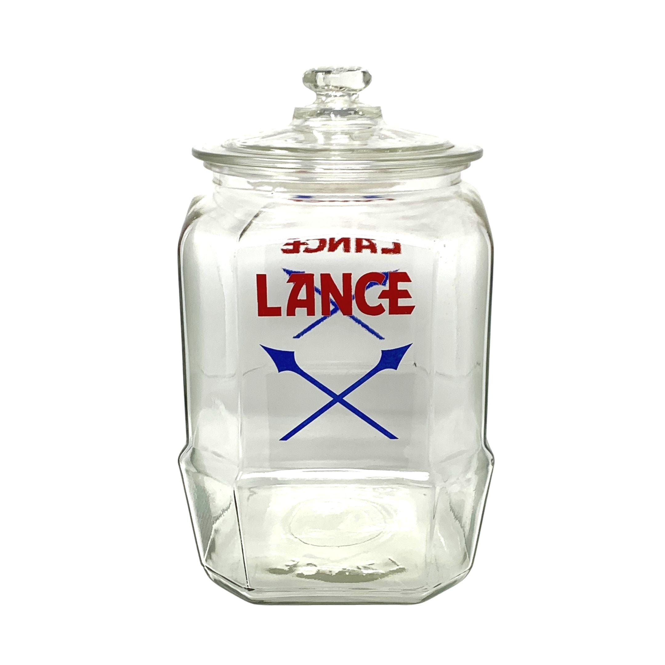 Vintage Lance Clear Glass Snack Jar With Clear Glass Lid 