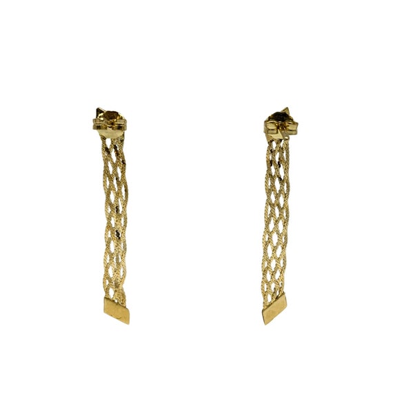 Milor Italian 18K Gold Drop Weave Earrings - image 3