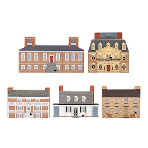 1990&#39;s The Cat&#39;s Meow Village 5pc Historic Virginia Set