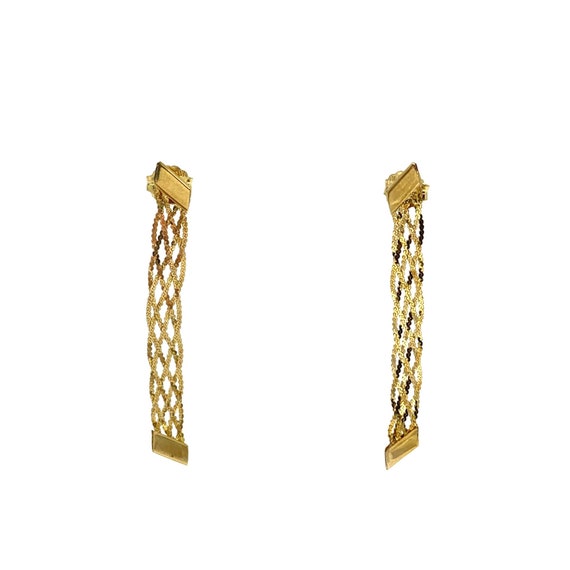 Milor Italian 18K Gold Drop Weave Earrings - image 1