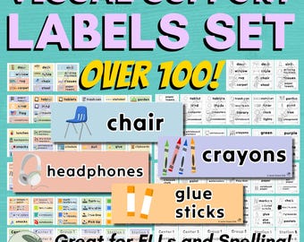 Visuelle Hilfsmittel – Realistische Illustrationen und Beschriftungen für gängige Gegenstände im Klassenzimmer oder im Heimunterricht – (Druckbarer digitaler Download)