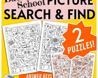 Such- und Findespiele zum Schulanfang – Aktivität mit versteckten Bildern (Digitaler Download)