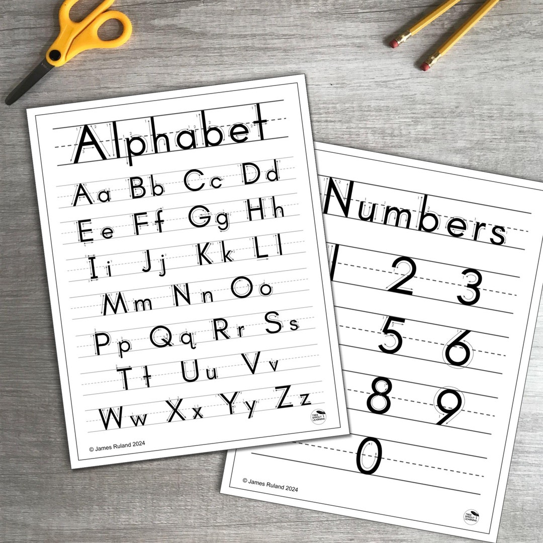 Printable Alphabet Charts - 5 Pages - Self-guided Letter Formation for ...