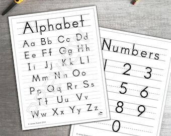 Printable Handwriting Alphabet Charts – Letter Formation, PreK-K (Digital Download)