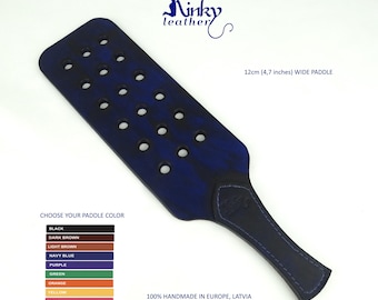 Paletta per sculacciate in pelle extra large – Paletta in pelle conciata al vegetale realizzata a mano – Accessorio per giochi di impatto con colore personalizzabile – Regalo in pelle per adulti