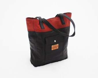 Handcrafted Leather Tote Bag in Umber and Brown - Stylish Everyday Accessory